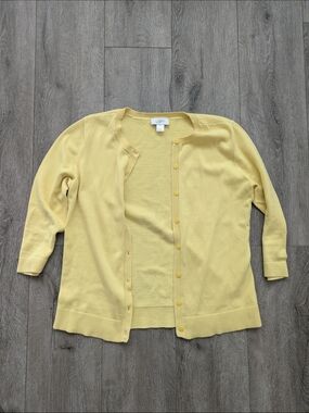LOFT Pale Yellow Button-Up Women's Cardigan